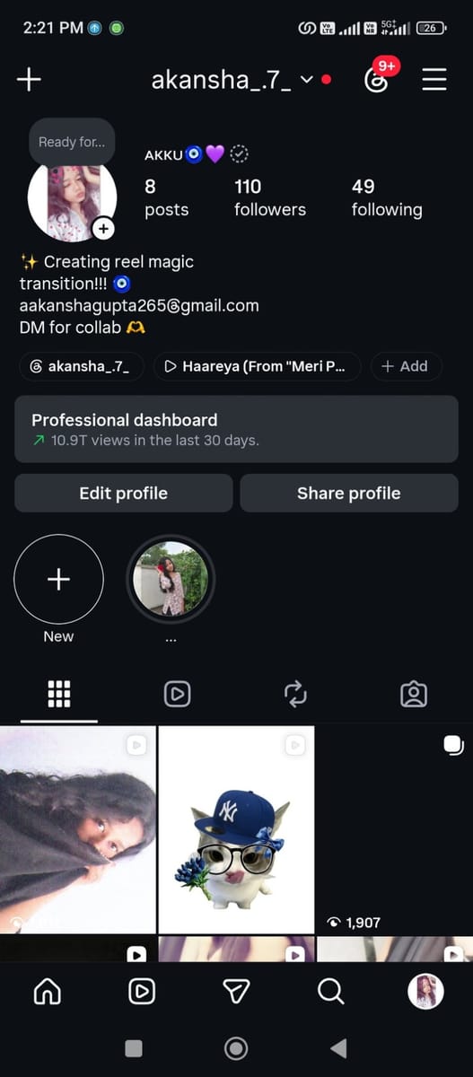akku🧿💜 content creator portfolio 7 in Central Delhi